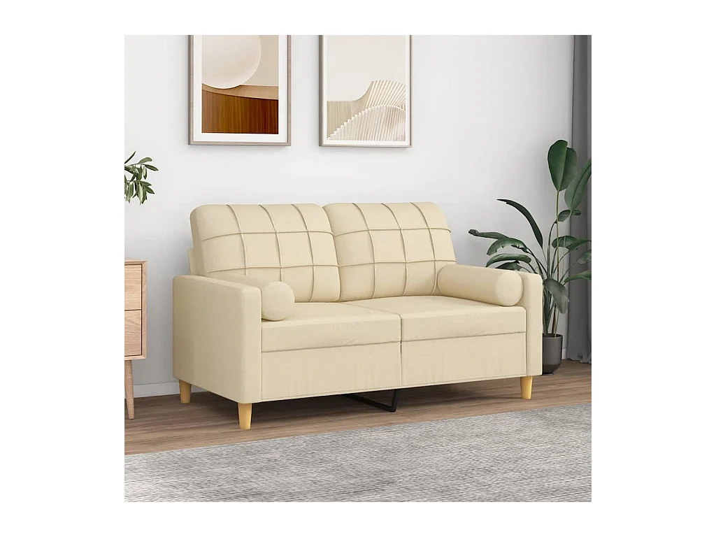 Coussins décoratifs lot de 2 Crème Ø15x50 cm Tissu