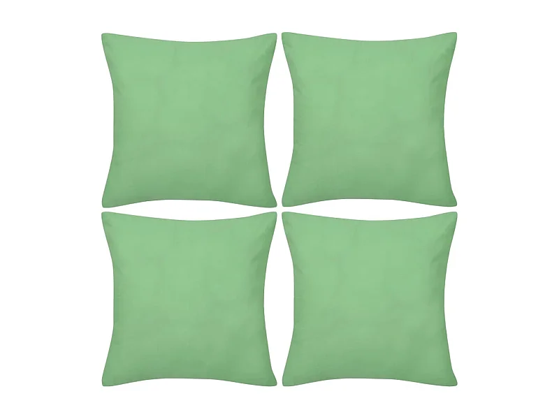Capas de almofada 4 unidades de algodão verde maçã 40x40 cm