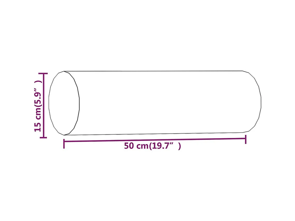 Coussins décoratifs lot de 2 Taupe Ø15x50 cm Tissu