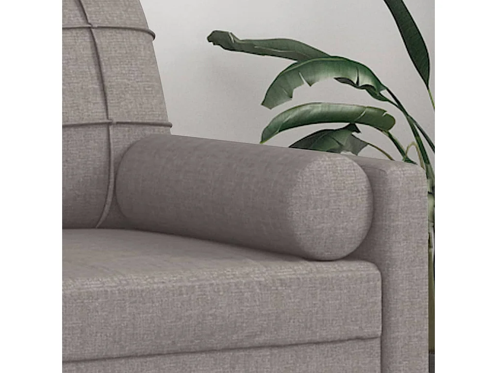 Coussins décoratifs lot de 2 Taupe Ø15x50 cm Tissu