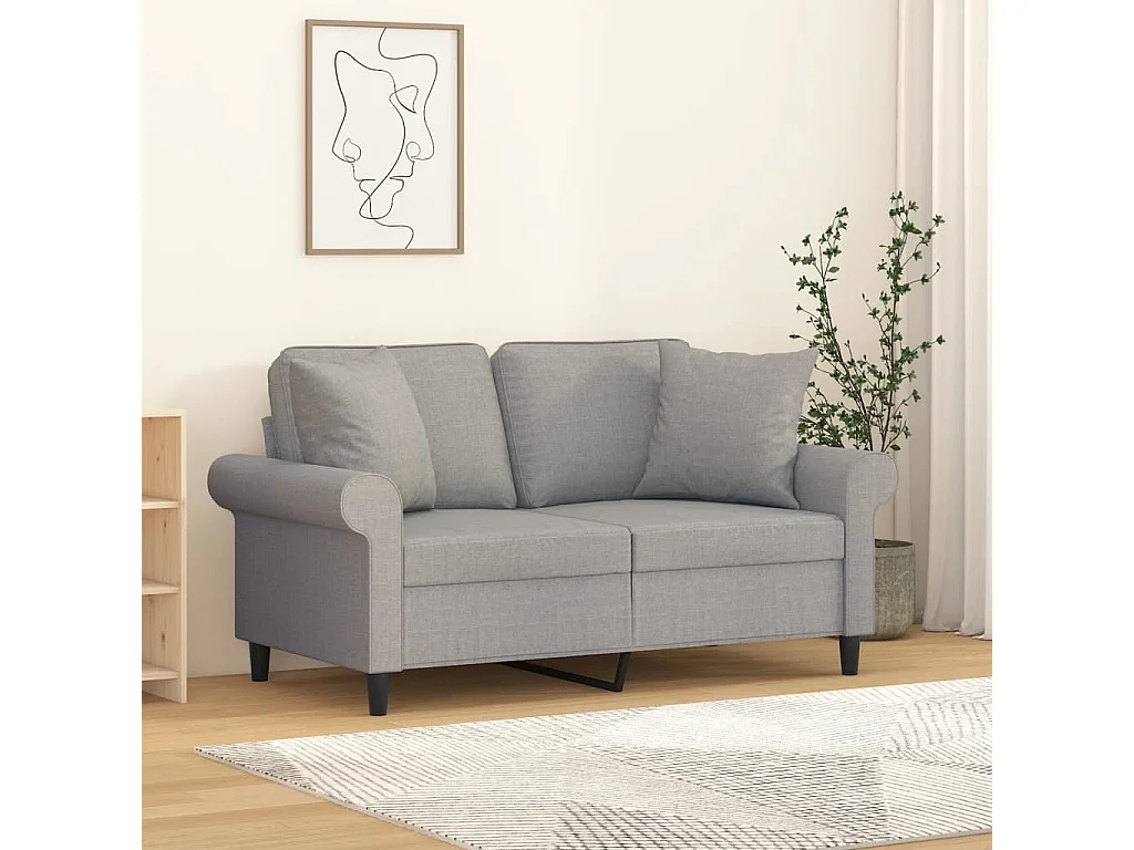 Set 2 cuscini decorativi Tessuto grigio chiaro 40x40 cm