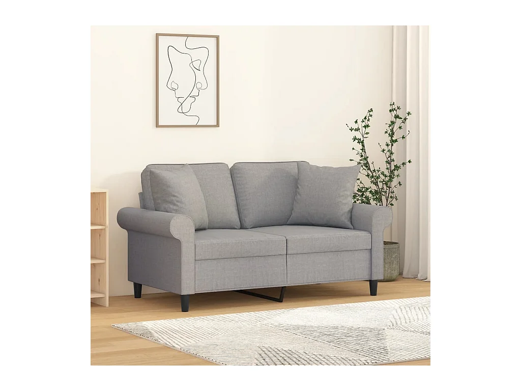 Dekokissen 2er-Set Hellgrau 40x40 cm Stoff