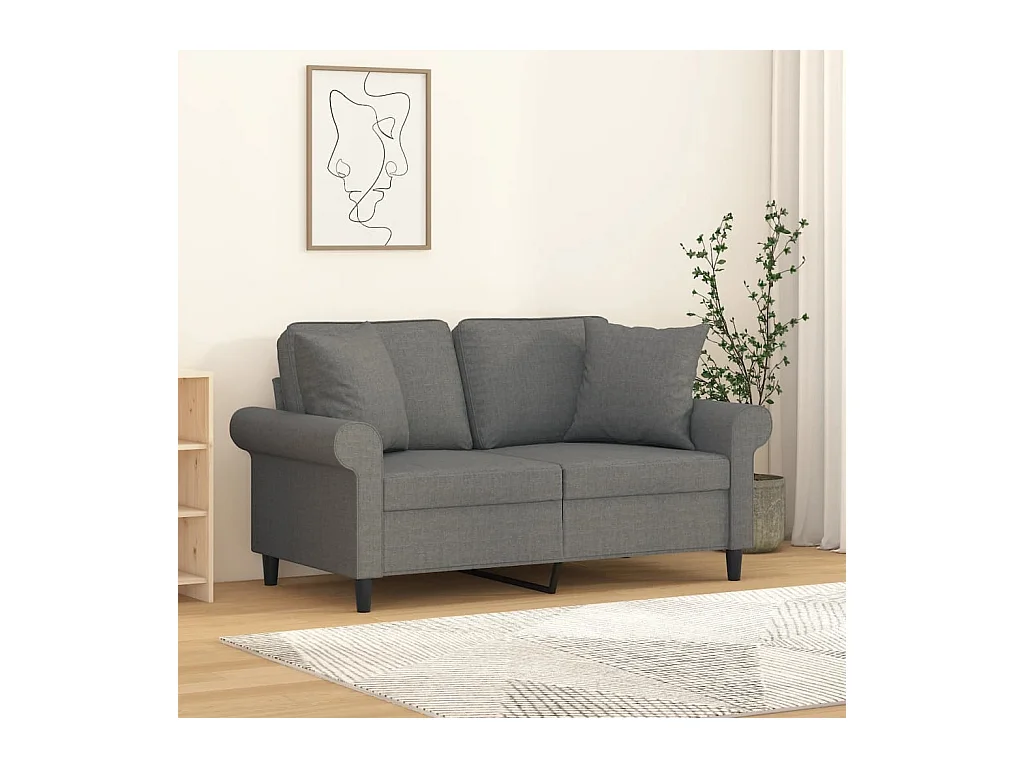 Dekokissen 2er-Set Dunkelgrau 40x40 cm Stoff