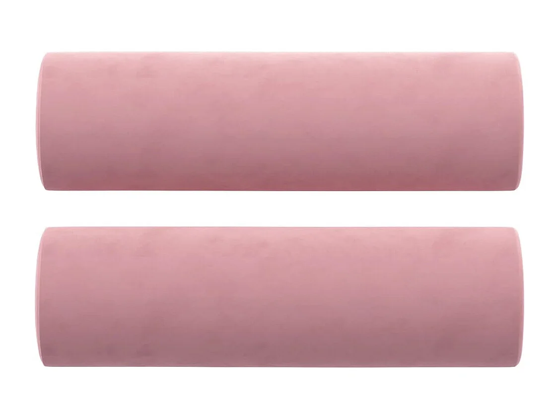 Conjunto de almofadas decorativas de 2 veludo rosa Ø15x50 cm