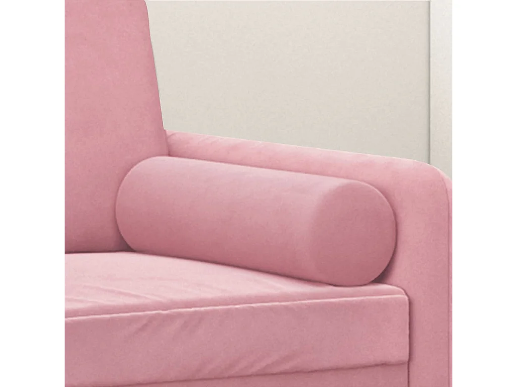 Conjunto de almofadas decorativas de 2 veludo rosa Ø15x50 cm