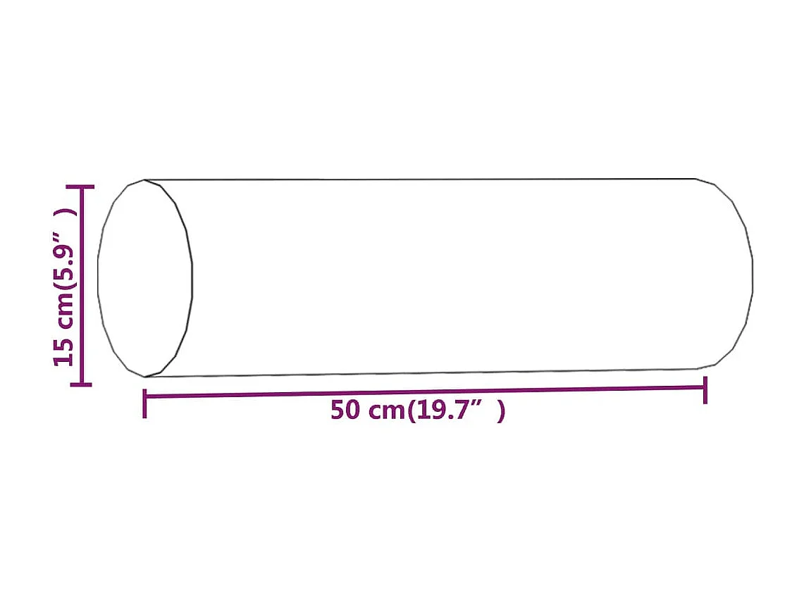 Conjunto de almofadas decorativas de 2 veludo rosa Ø15x50 cm