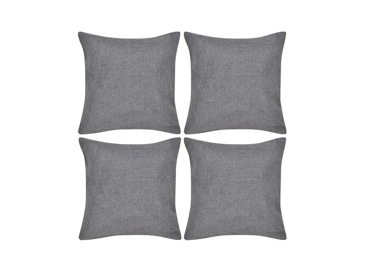 Federe per cuscini 4 pezzi Aspetto lino Antracite 40x40 cm