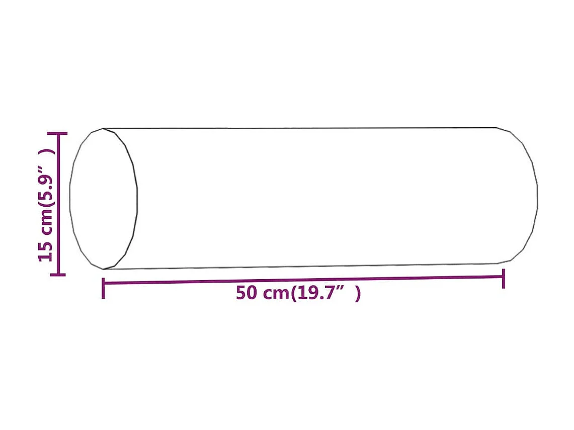 Sierkussens set van 2 Lichtgrijs Ø15x50 cm Fluweel
