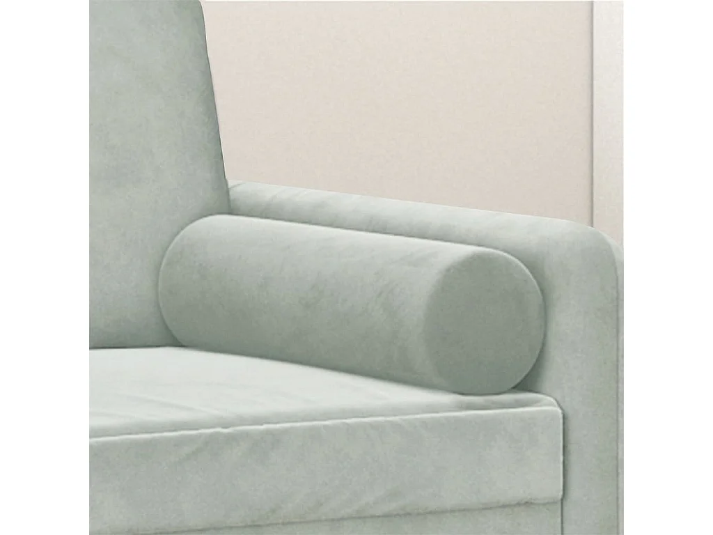 Coussins décoratifs lot de 2 Gris clair Ø15x50 cm Velours