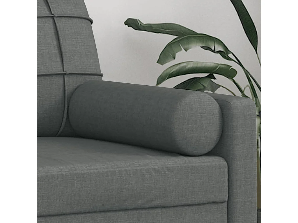 Coussins décoratifs lot de 2 Gris foncé Ø15x50 cm Tissu