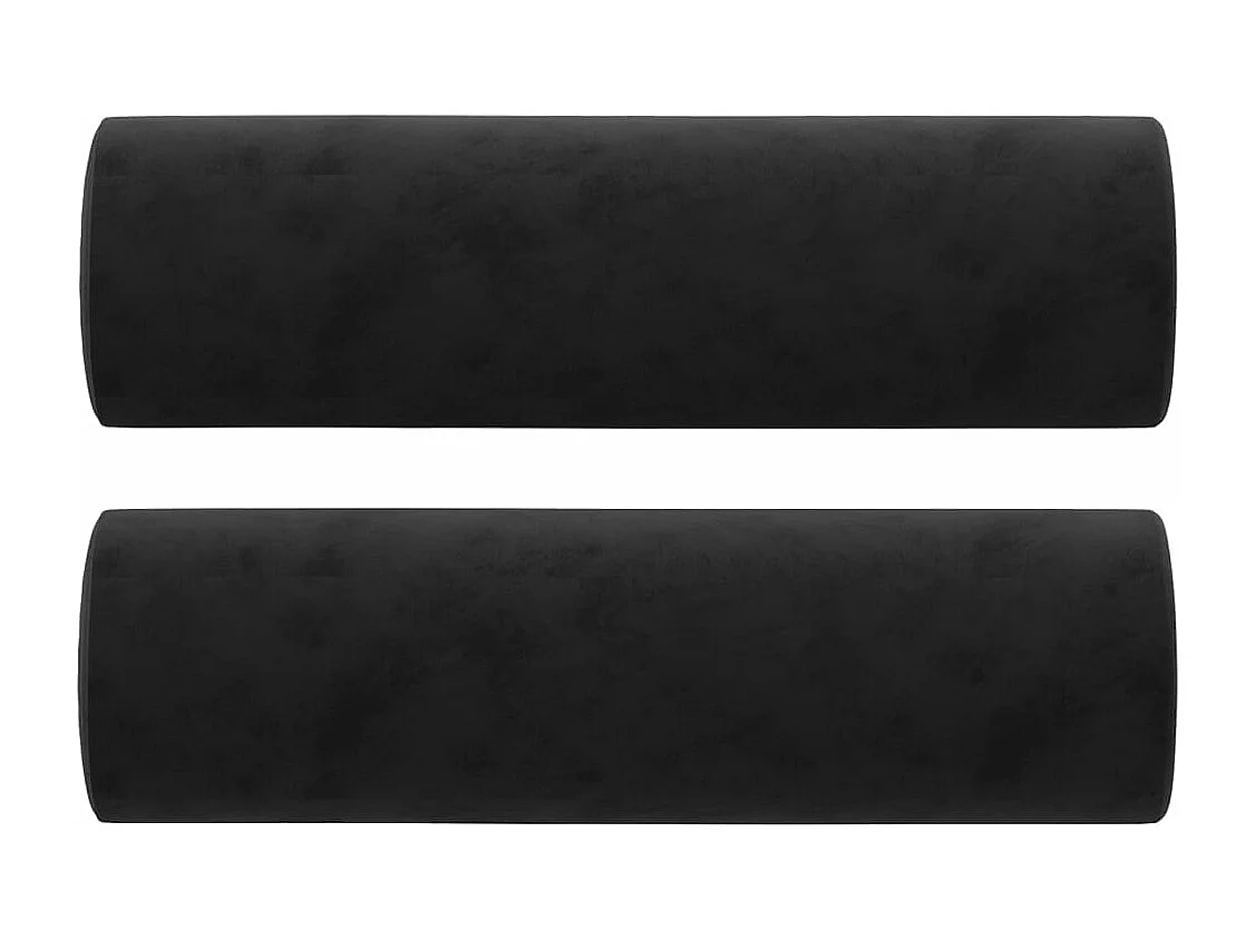 Set di 2 cuscini decorativi Velluto nero Ø15x50 cm