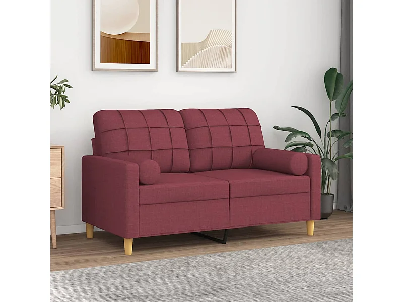 Conjunto de almofadas decorativas de 2 Tecido vermelho Borgonha Ø15x50 cm