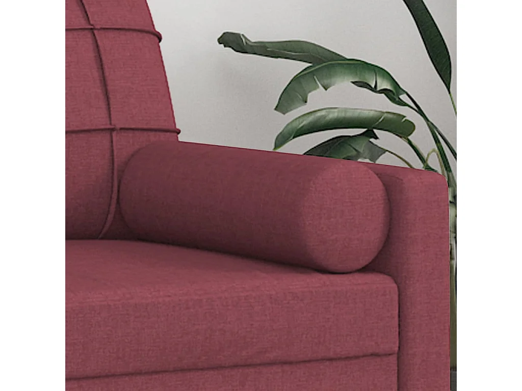 Coussins décoratifs lot de 2 Rouge bordeaux Ø15x50 cm Tissu