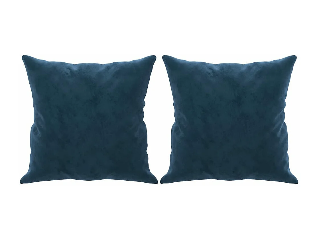 Coussins décoratifs lot de 2 Bleu 40x40 cm Velours