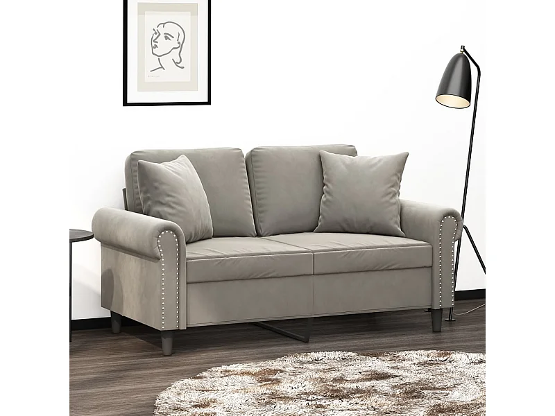 Set di 2 cuscini decorativi Velluto grigio chiaro 40x40 cm