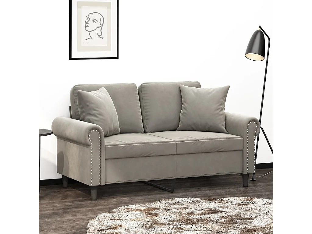 Set di 2 cuscini decorativi Velluto grigio chiaro 40x40 cm