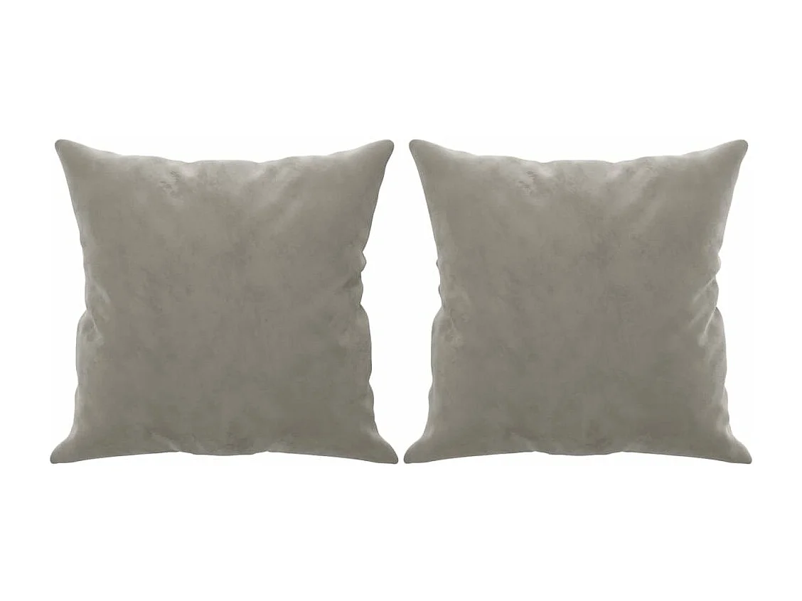 Coussins décoratifs lot de 2 Gris clair 40x40 cm Velours