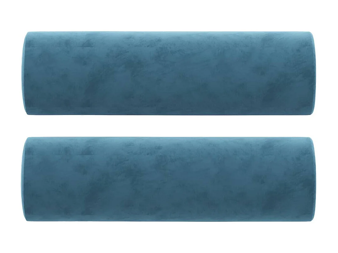 Conjunto de almofadas decorativas de 2 veludo azul Ø15x50 cm