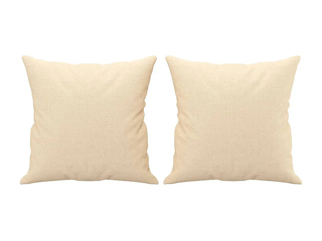 Coussins décoratifs lot de 2 Crème 40x40 cm Tissu