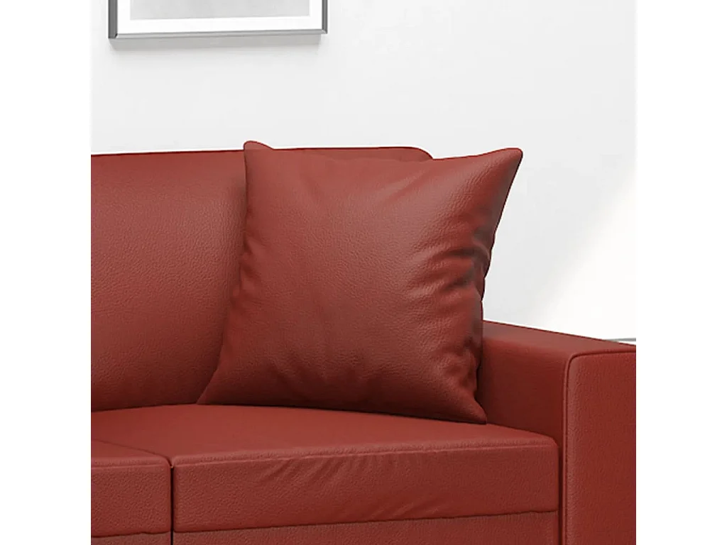 Coussins décoratifs lot de 2 Rouge bordeaux 40x40 cm Similicuir