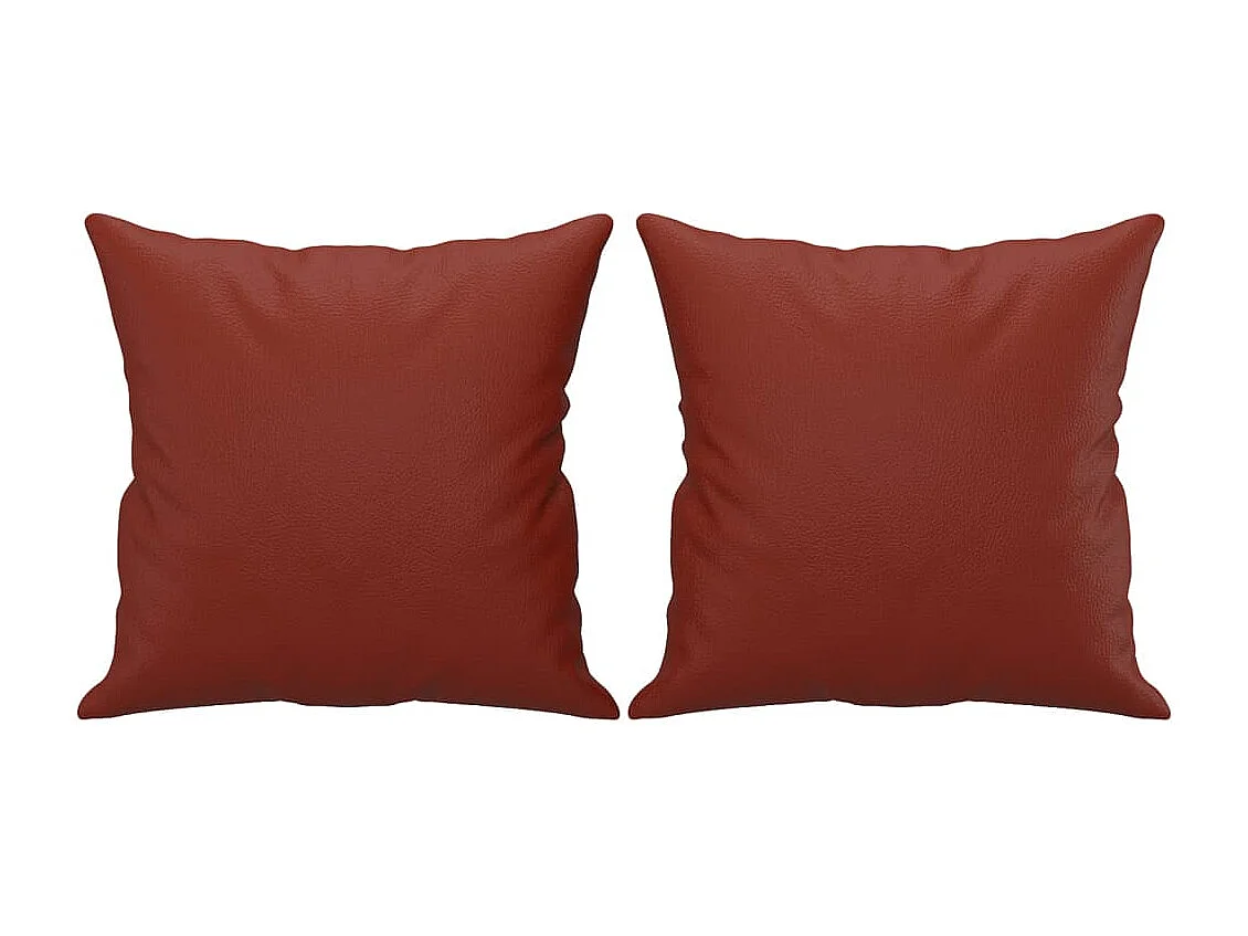 Set di 2 cuscini decorativi Rosso bordeaux 40x40 cm Ecopelle
