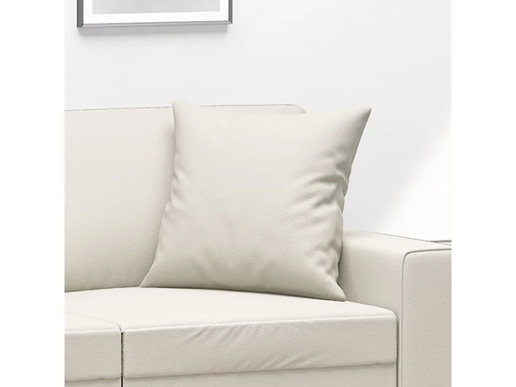 Dekokissen 2er-Set Creme 40x40 cm Kunstleder