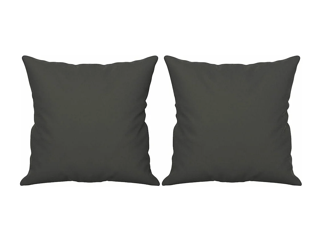 Set di 2 cuscini decorativi. Tessuto in microfibra grigio scuro