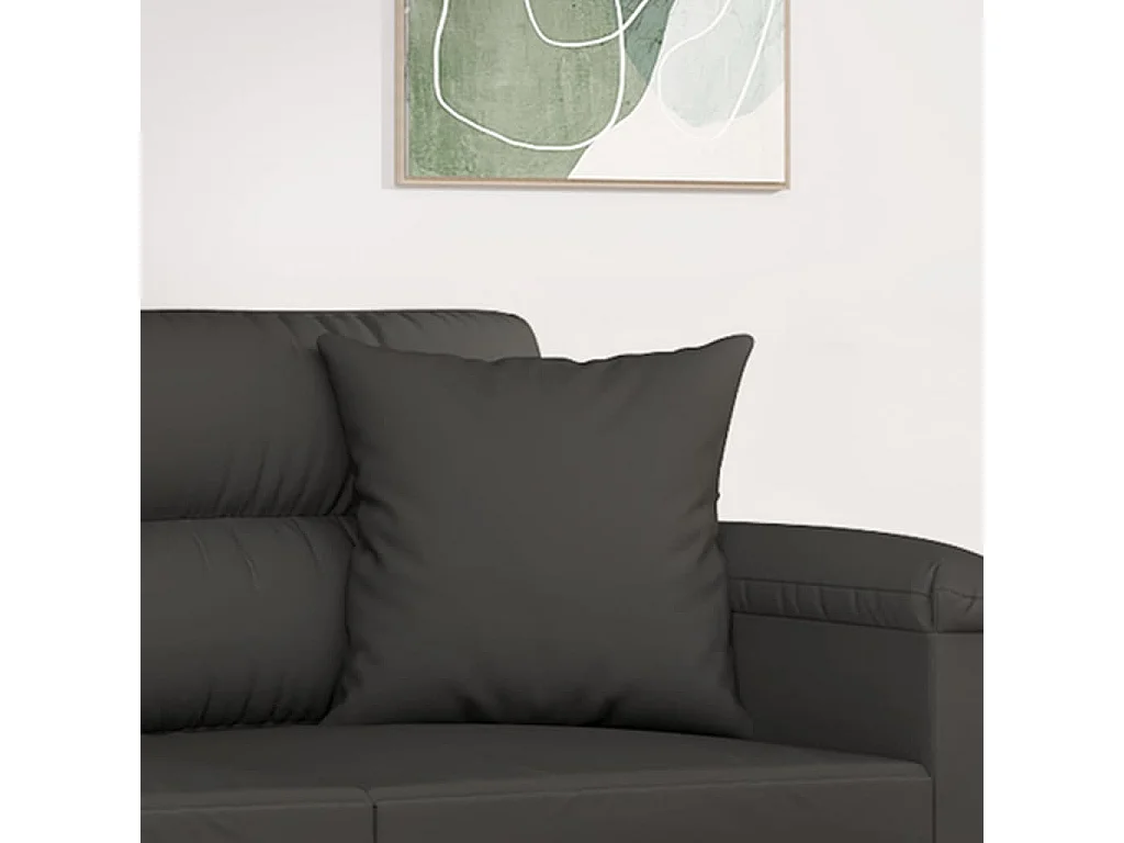 Set di 2 cuscini decorativi. Tessuto in microfibra grigio scuro