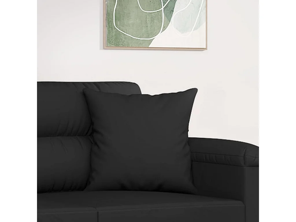 Coussins décoratifs lot de 2 Noir 40x40 cm Tissu microfibre