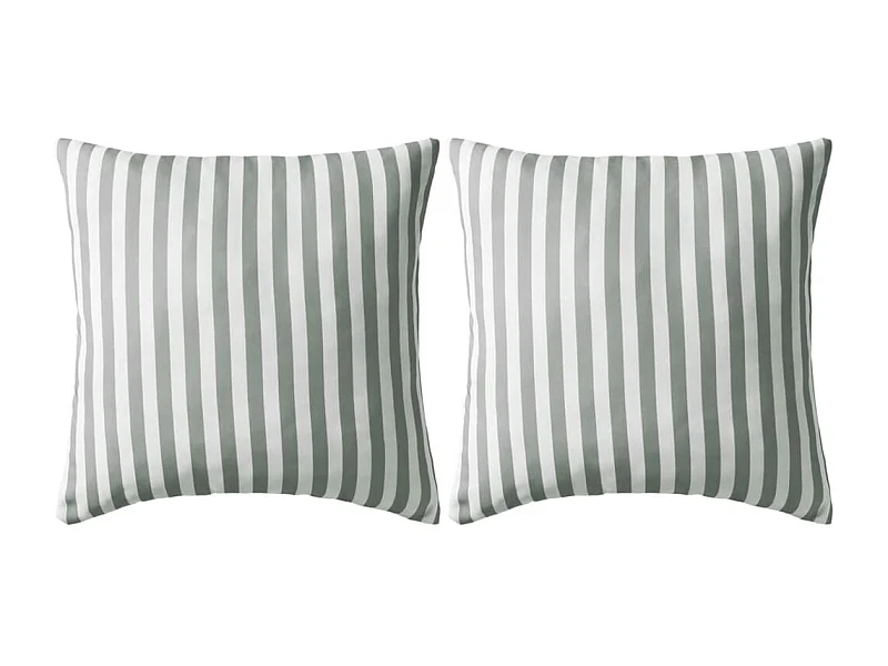 Oreiller d'extérieur lot de 2 Impression rayure 45 x 45 cm Gris
