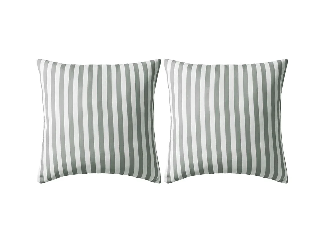 Oreiller d'extérieur lot de 2 Impression rayure 45 x 45 cm Gris