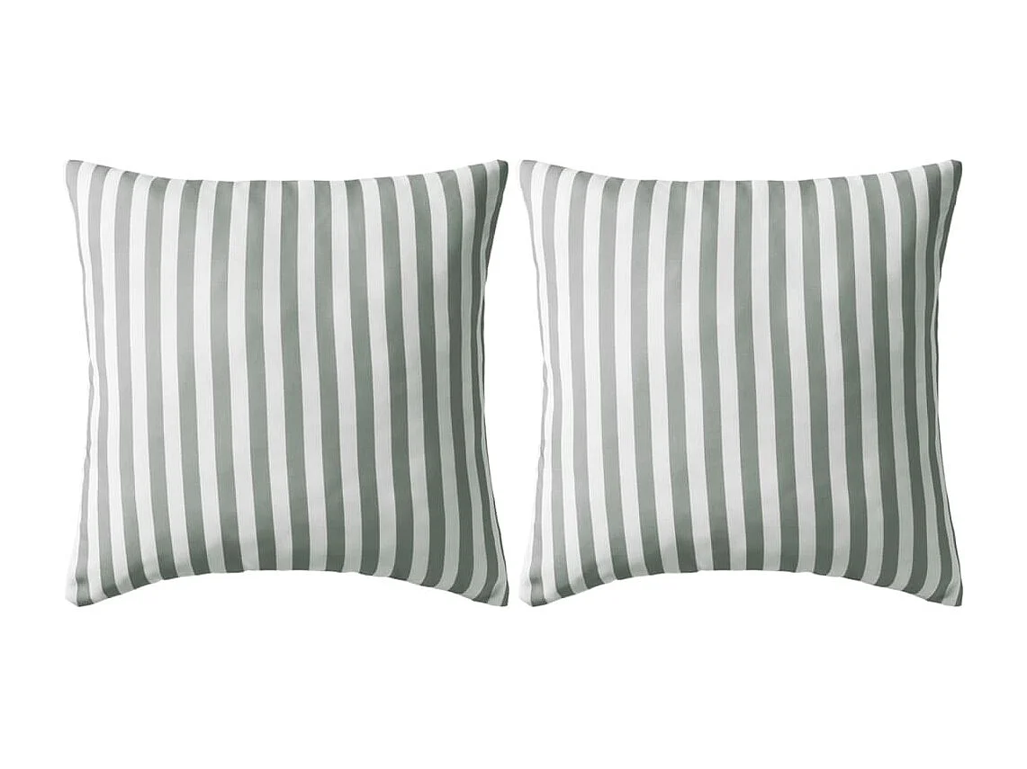 Oreiller d'extérieur lot de 2 Impression rayure 45 x 45 cm Gris