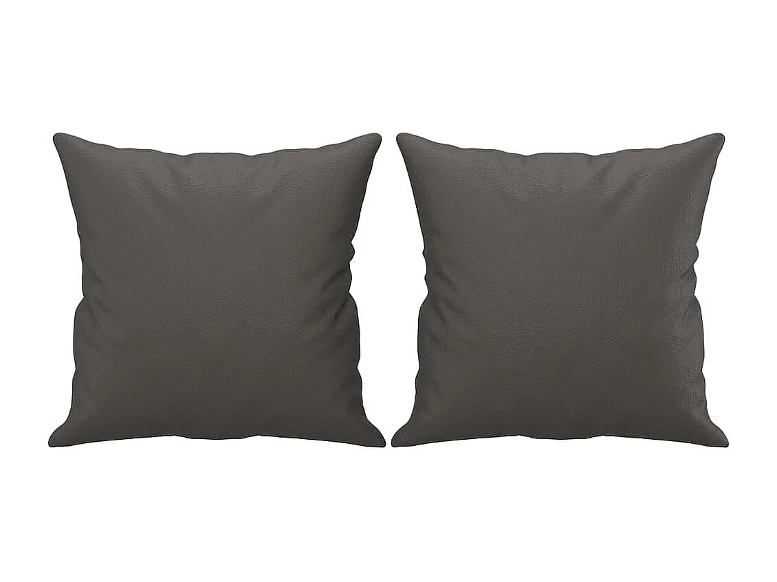 Set di 2 cuscini decorativi Grigio 40x40 cm Ecopelle