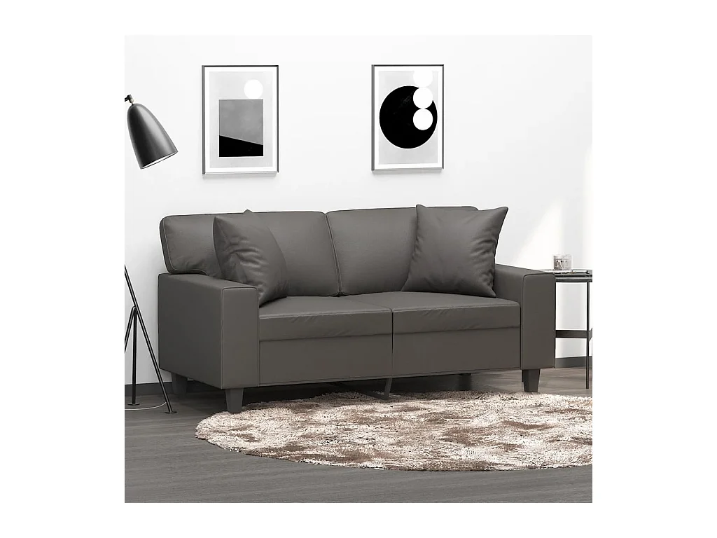 Coussins décoratifs lot de 2 Gris 40x40 cm Similicuir