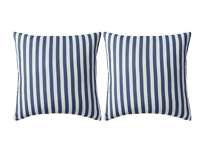 Conjunto de almofadas de exterior com 2 riscas estampadas 45 x 45 cm Azul
