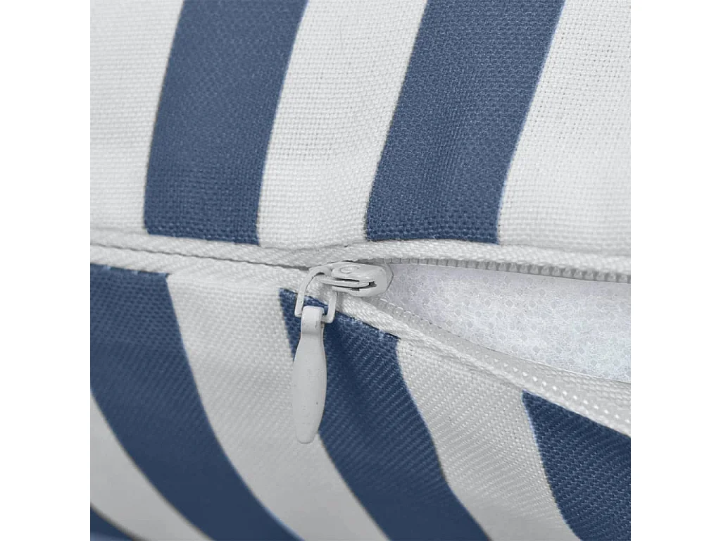 Conjunto de almofadas de exterior com 2 riscas estampadas 45 x 45 cm Azul