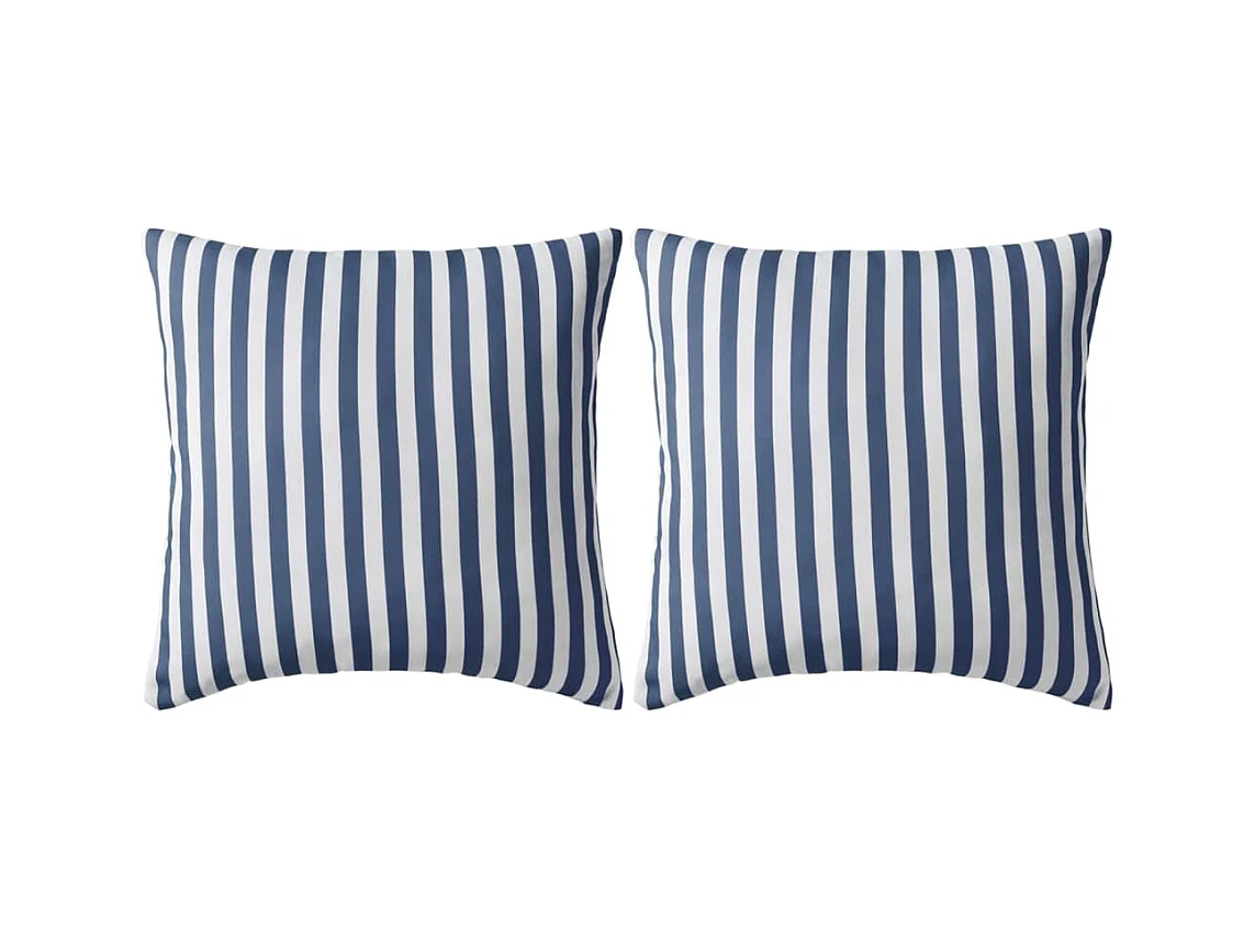 Oreiller d'extérieur lot de 2 Impression rayure 45 x 45 cm Bleu