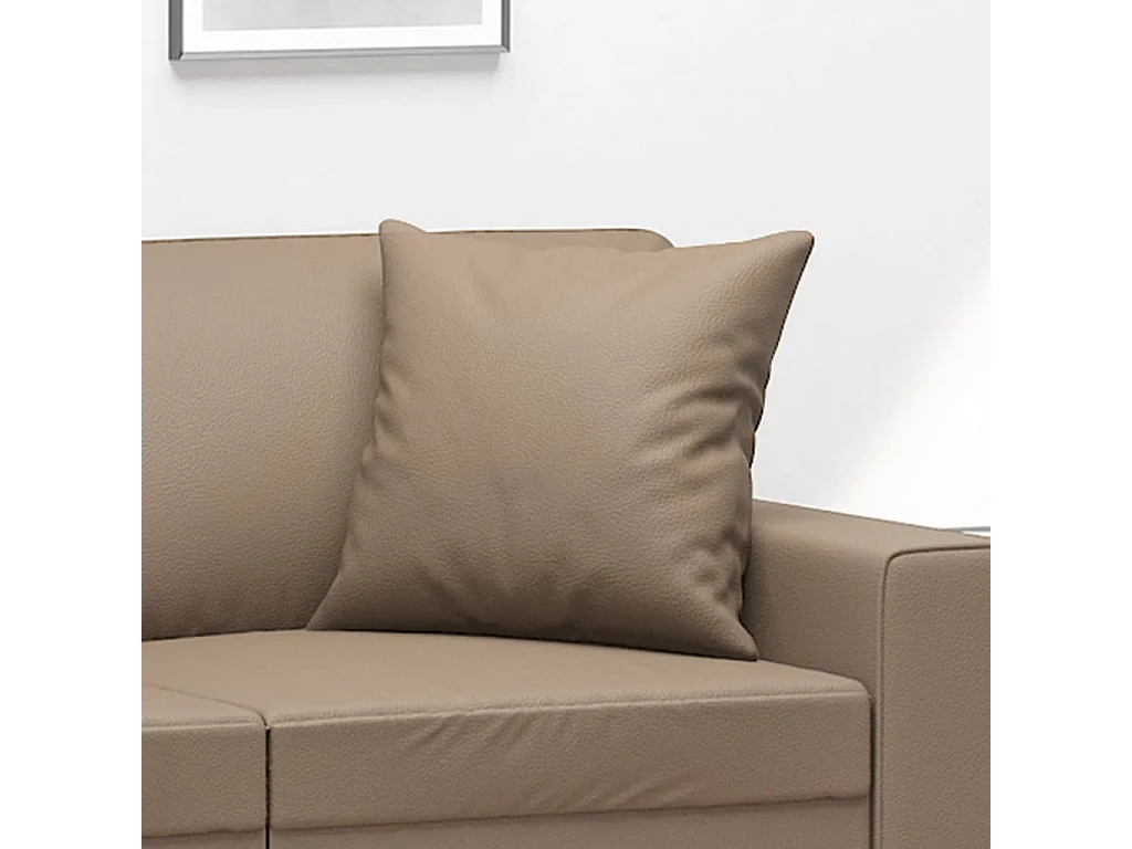 Juego de 2 cojines decorativos Cappuccino 40x40 cm Polipiel