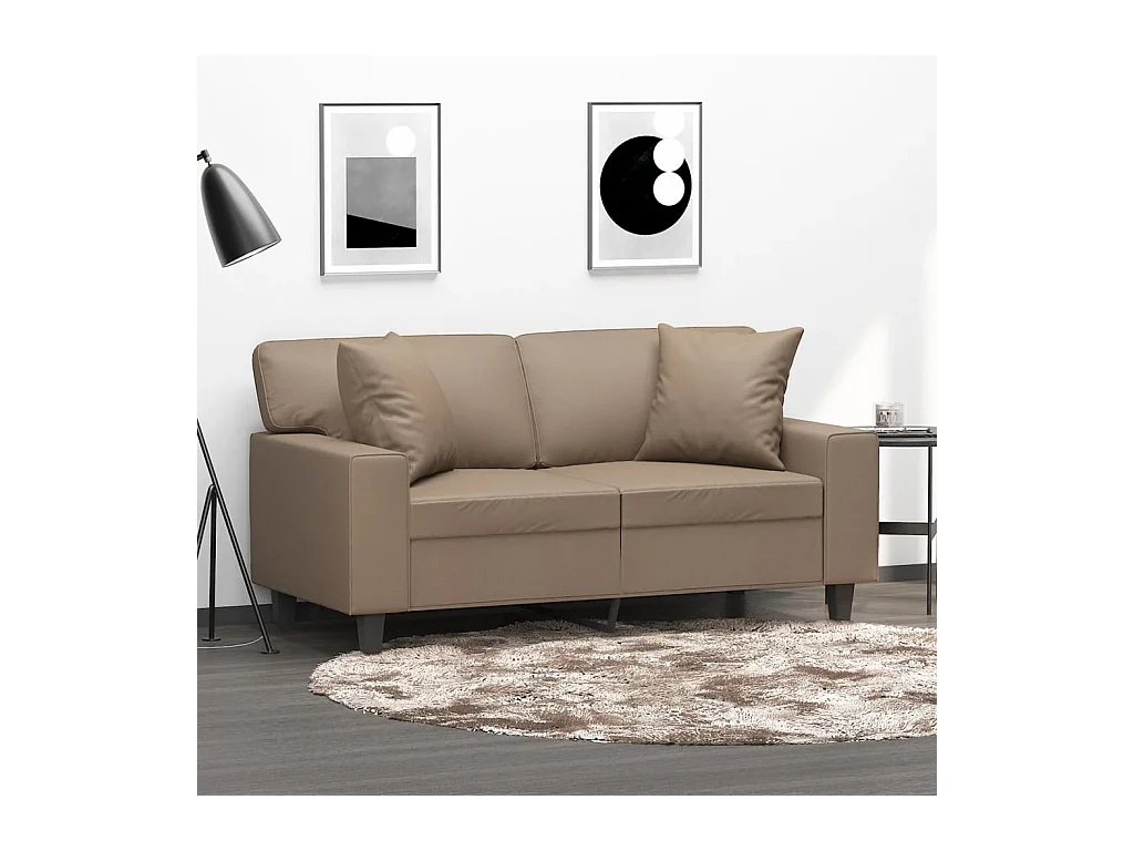 Coussins décoratifs lot de 2 Cappuccino 40x40 cm Similicuir
