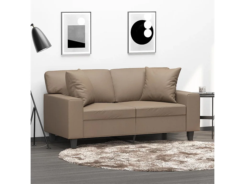 Set 2 cuscini decorativi Cappuccino 40x40 cm Ecopelle