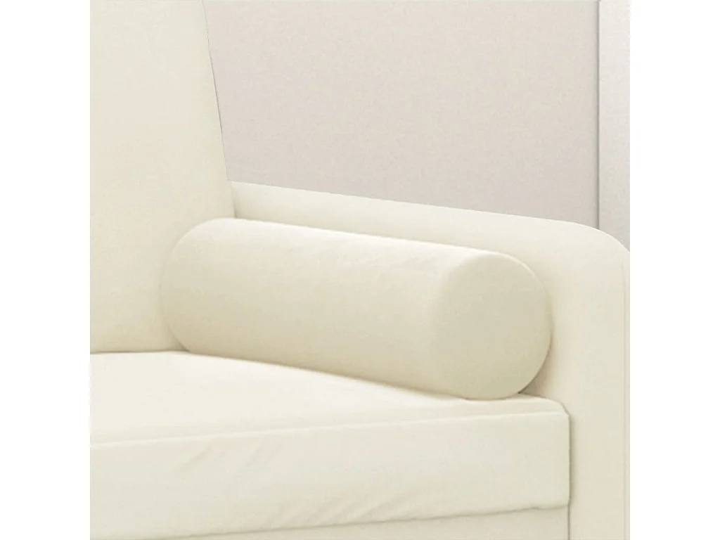 Set di 2 cuscini decorativi Crema Ø15x50 cm Velluto