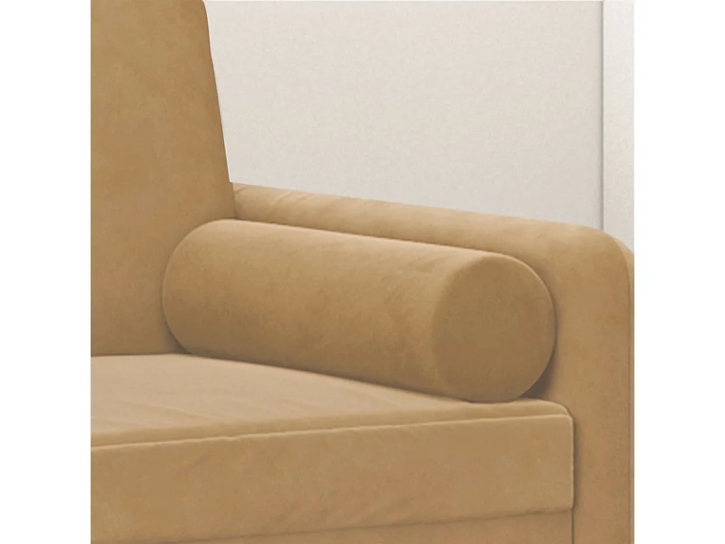 Set de 2 cojines decorativos Terciopelo Marrón Ø15x50 cm