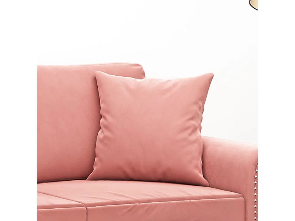 Homescapes Set Di 2 Federe In Velluto Per Cuscini – 40x40 Cm, Rosa, Con Cerniera Lampo, 100% Cotone, Per Divano E Camera Da Letto