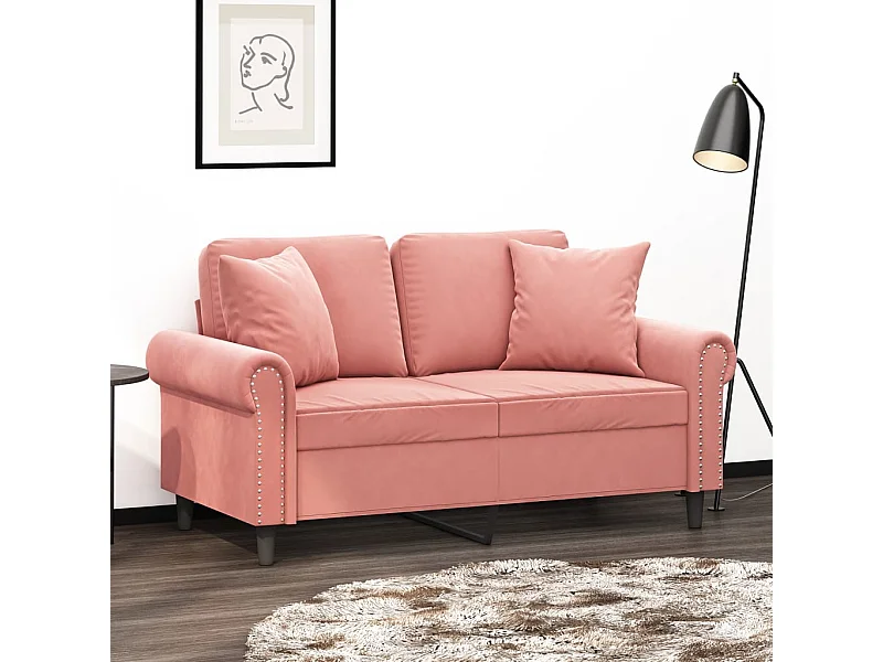 Set di 2 cuscini decorativi Velluto rosa 40x40 cm