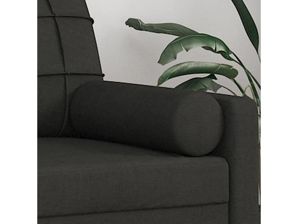 Coussins décoratifs lot de 2 Noir Ø15x50 cm Tissu