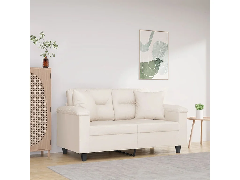 Coussins décoratifs lot de 2 Beige 40x40 cm Tissu microfibre