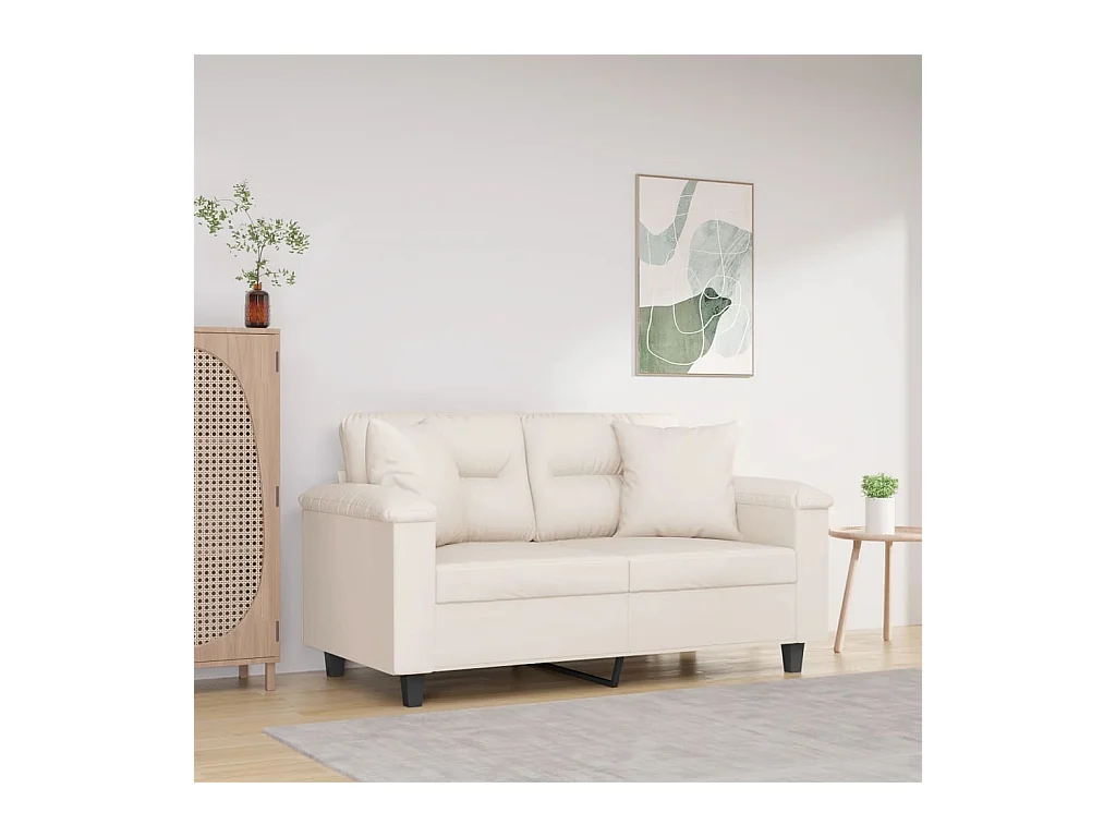 Coussins décoratifs lot de 2 Beige 40x40 cm Tissu microfibre