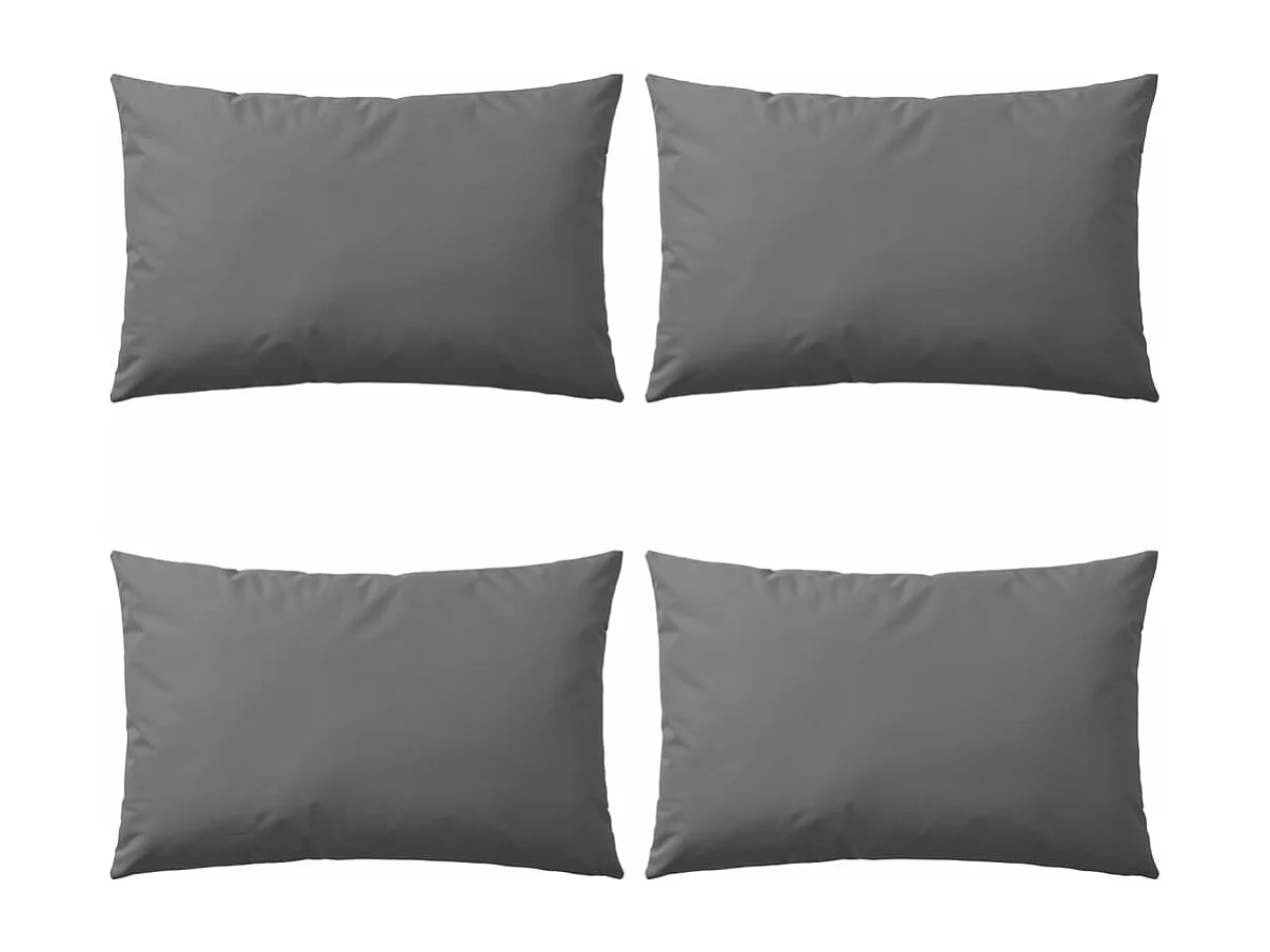 Juego de 4 cojines de exterior 60 x 40 cm Gris