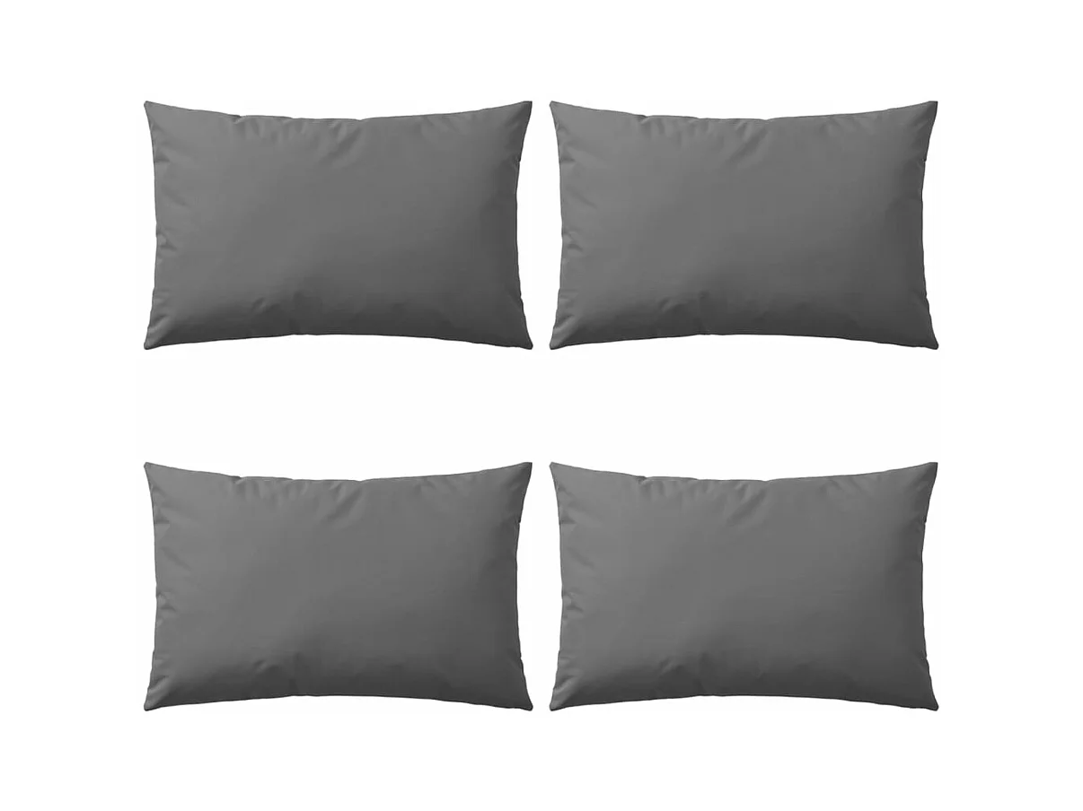 Oreiller d'extérieur lot de 4 60 x 40 cm Gris