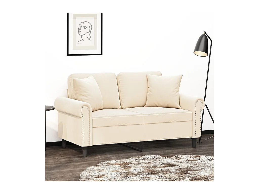 Coussins décoratifs lot de 2 Crème 40x40 cm Velours